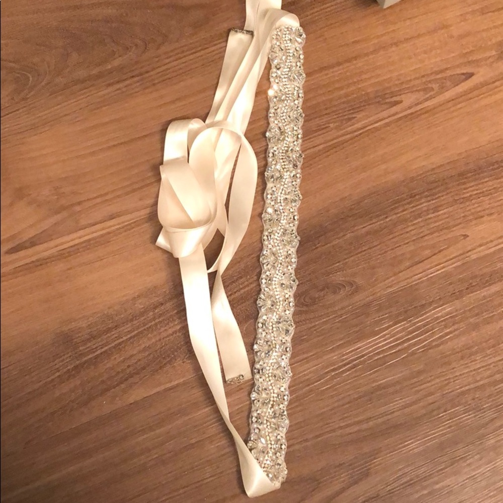 Bejeweled satin belt